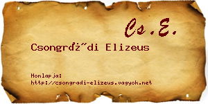 Csongrádi Elizeus névjegykártya